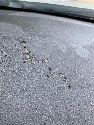 The dash on a lincoln mk after affiliated auto glass damaged it attempting to reseal the windshield.