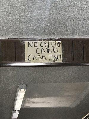 Cash Only.