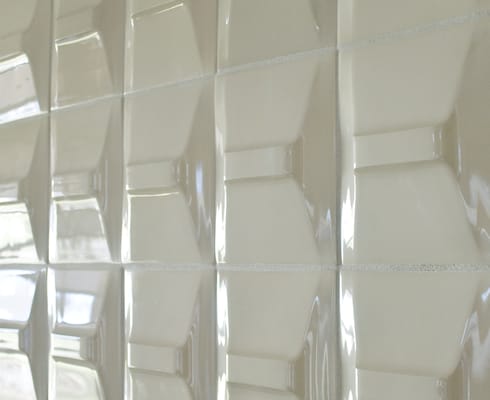 ModCraft modern contemporary wall tile Peak in Gloss White Glaze