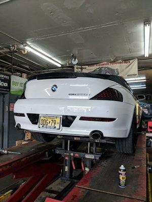 My BMW getting wheel alignment