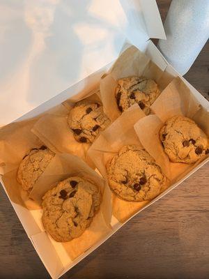 Vegan chocolate chip cookies available to order by the dozen!