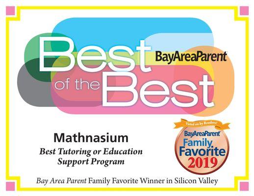 2019 'Best of the Best' in Silicon Valley as voted by the readers of the Bay Area Parent Magazine