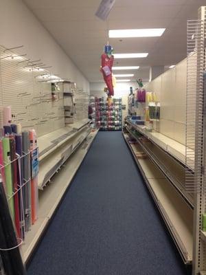 Some aisles are bare