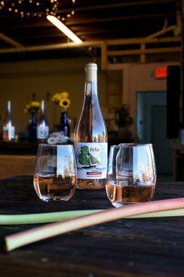 fete - dry wine made from locally grown rhubarb. This wine was made special for Portland Wine Week!