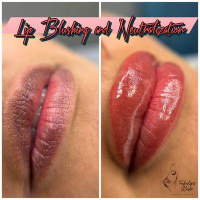 Lip neutralization and blushing