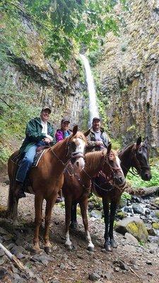 Horseback riding to Dry Creek Falls above the PCT.