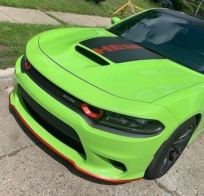 satin red accents added to this 2019 Daytona 392 charger