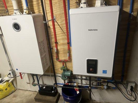 Comby boiler on demand hot water tank