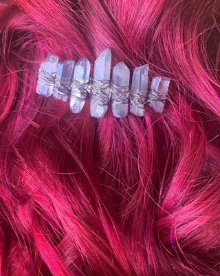 Hot Pink Curls ft. Handmade (by me) Accessory