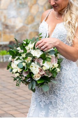 So dreamy! I wanted a bouquet that was full of greens amongst creams and blushes