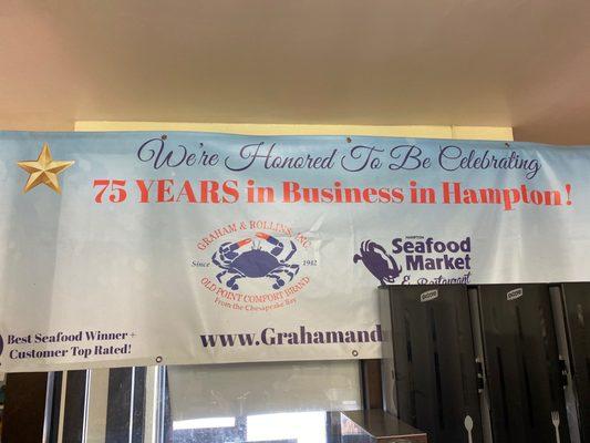 75  Years in business in Hampton, Va. is a testimony of their Seafood business.