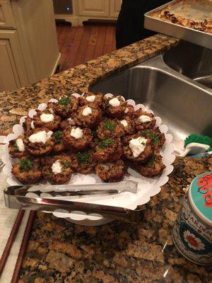 Sausage and mushroom appetizers