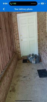 A porch that is clearly not mine that I described in the delivery instructions...