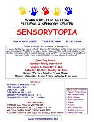 Open Play as well as Adaptive Fitness classes are posted along with more info.