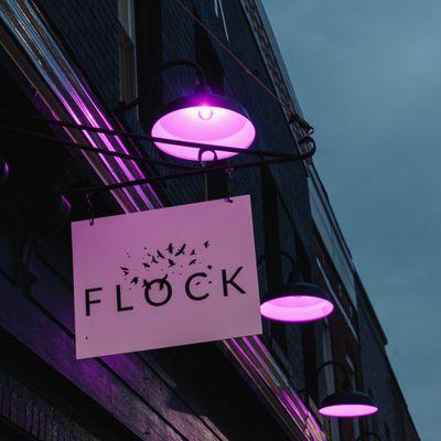 Flock sign outside