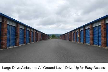 Smokey Point Self Storage has wide drive aisles to make it easy for large trucks to access