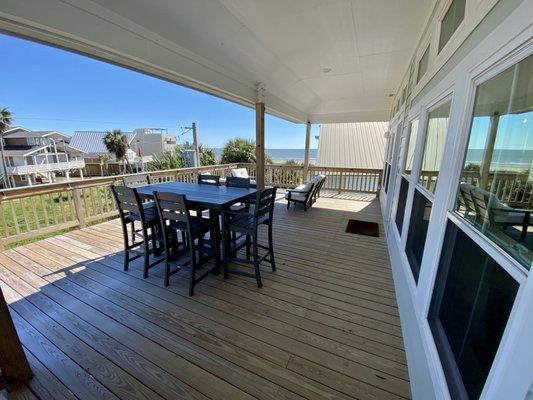 Expansive back deck accessible from the main living area and The Ocean Room!