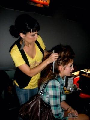 Styling hair @ Stingaree