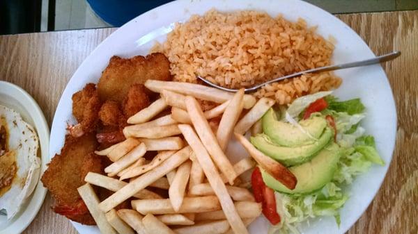 Breaded Fish and Shrimp con papas..excellent!