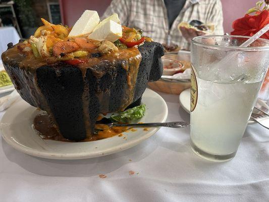 Lemonade and molcajete.