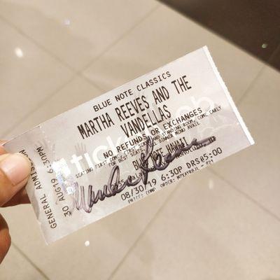 Martha Reeves signed my ticket!