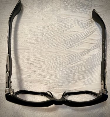 Top view: My new Chrome Hearts Pen 15 glasses.