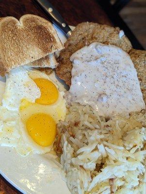 Hubby wanted breakfast and the chicken fried steak did NOT disappoint!