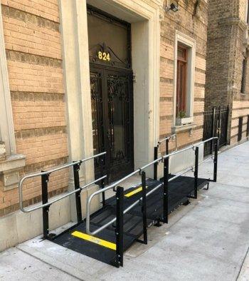 The Amramp Long Island team installed this wheelchair ramp to provide access to an apartment building in Manhattan.