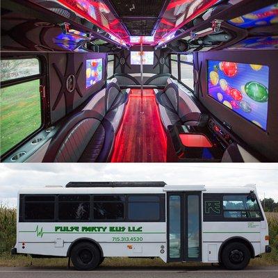 23 Passenger VIP Bus: 2 Granite Top Wet Bars, 4 Big Screen TVs, Hardwood Floors, 6 Speaker + 2 Subs Bluetooth Sound System