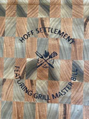 End grain laser engraved cutting board.