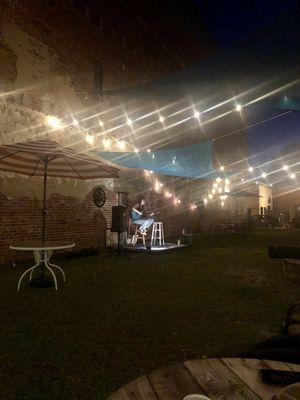 This is the Alley where they have open mic on Thursday evenings. Really great musicians and the courtyard is so pretty lit up.