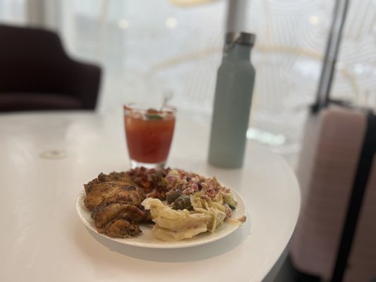 Leah and Louise Chicken and Salads with a Bloody Mary