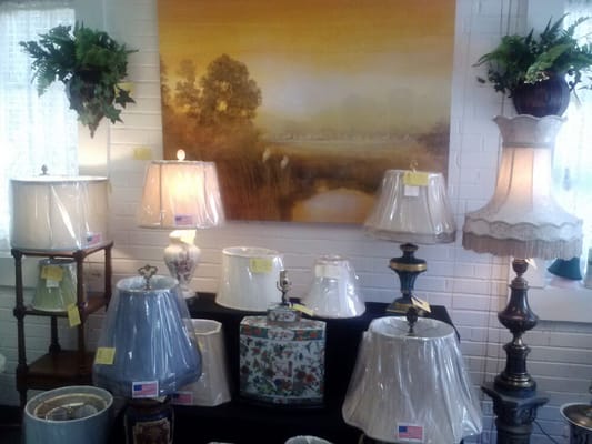 Large quantity of lamps and shades throughout entire shop.