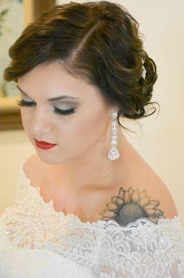 Wedding hair and airbrushed makeup