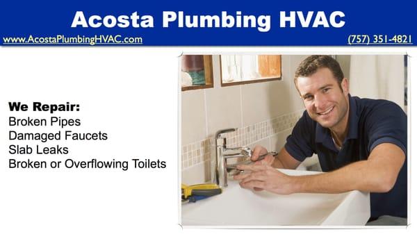 http://www.acostaplumbinghvac.com - 757-351-4821 - Local Plumbing Company serving all of Virginia.