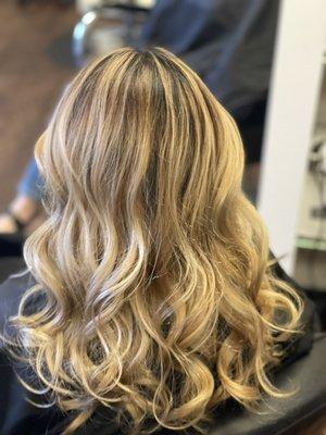 Balayage from dark hair to this