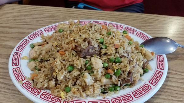 Beef and chicken fried rice