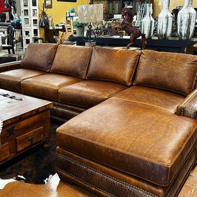 Leather sectional, more room for your family.