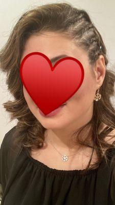 Side braids with curl on other side