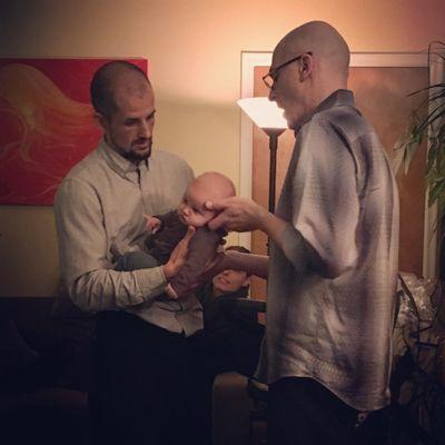 Adjusting my 4 month old with my beloved mentor Eric Rubin DC.