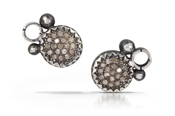 Pave Diamond Earrings by Chihiro Makio