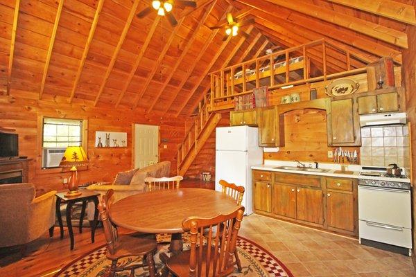 Cabin #4 Kitchen with Loft View