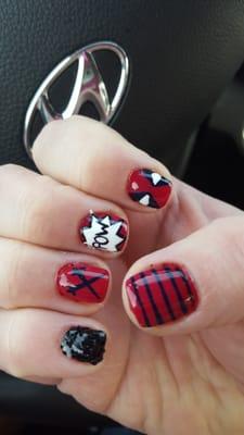 I got these AMAZING Deadpool Nails and I am so freaking happy!!