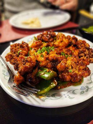 Vegetarian Gobi Manchurian (delish!)