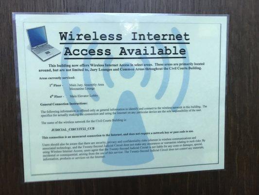 Unsecured Wi-Fi is available.