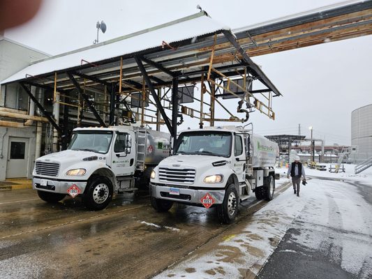 Shelton Oil trucks Performing loading operations New Haven Connecticut.