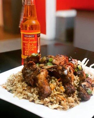 Jerk wing fried rice