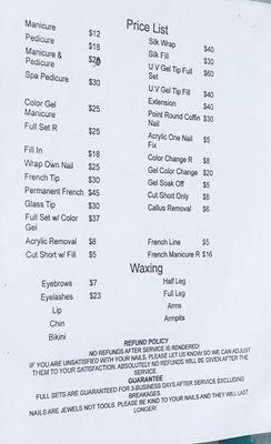 Price List