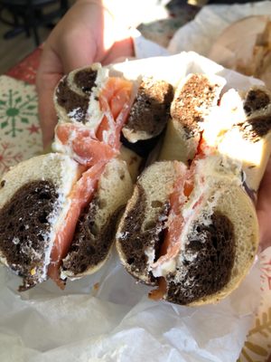 Lox Cream Cheese on a Bagel Breakfast