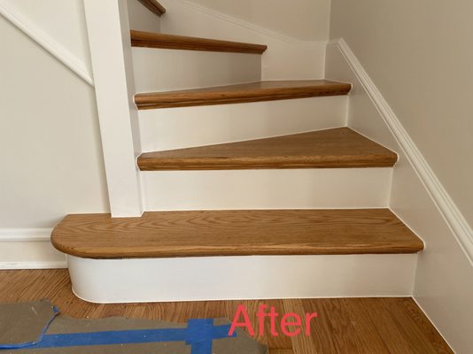 Stairs painting after floor refinishing 

After